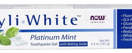 Dentifrice XyliWhite Platinum Menthe sans fluor.