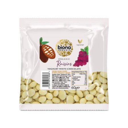 Yoghurt White Chocolate Coated Raisins - 60 grams