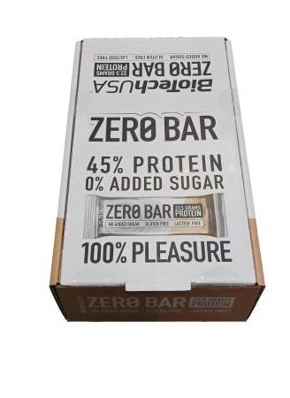 Boîte de barres protéinées Zero Bar, sans sucre ajouté.