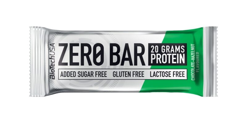 Barre protéinée Zero, sans sucre ajouté, sans gluten.