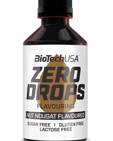 Flacon BioTechUSA Zero Drops, arôme noisette, sans sucre.