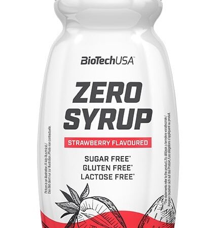 Sirop fraise sans sucre, sans gluten, BioTechUSA.