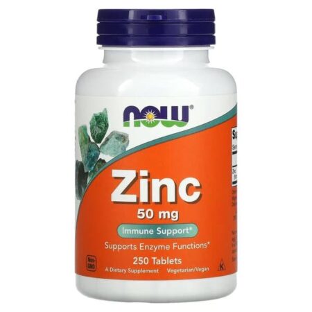Flacon de zinc 50 mg, complément alimentaire, 250 comprimés.