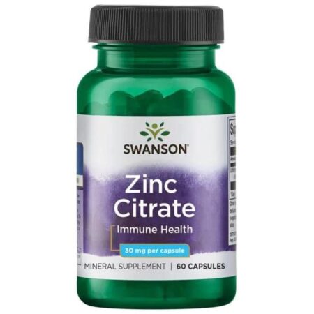Flacon de Zinc Citrate, complément immunitaire Swanson.
