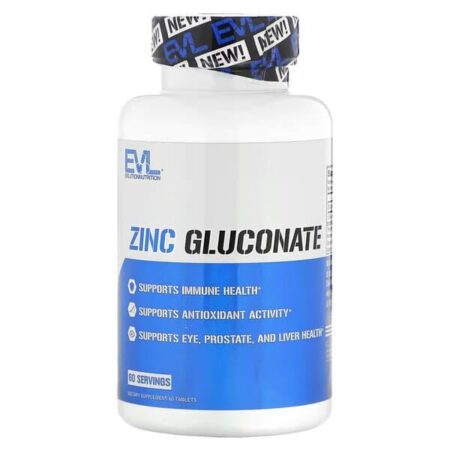 Pot de zinc gluconate pour santé immunitaire.