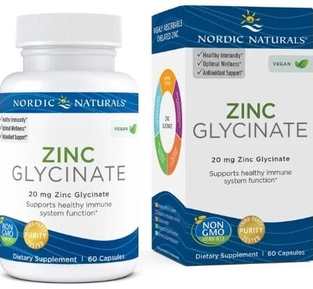 Supplément alimentaire Zinc Glycinate, Nordic Naturals.