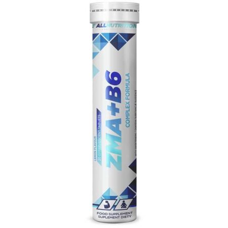 Complément alimentaire ZMA+B6, saveur citron, format tube.