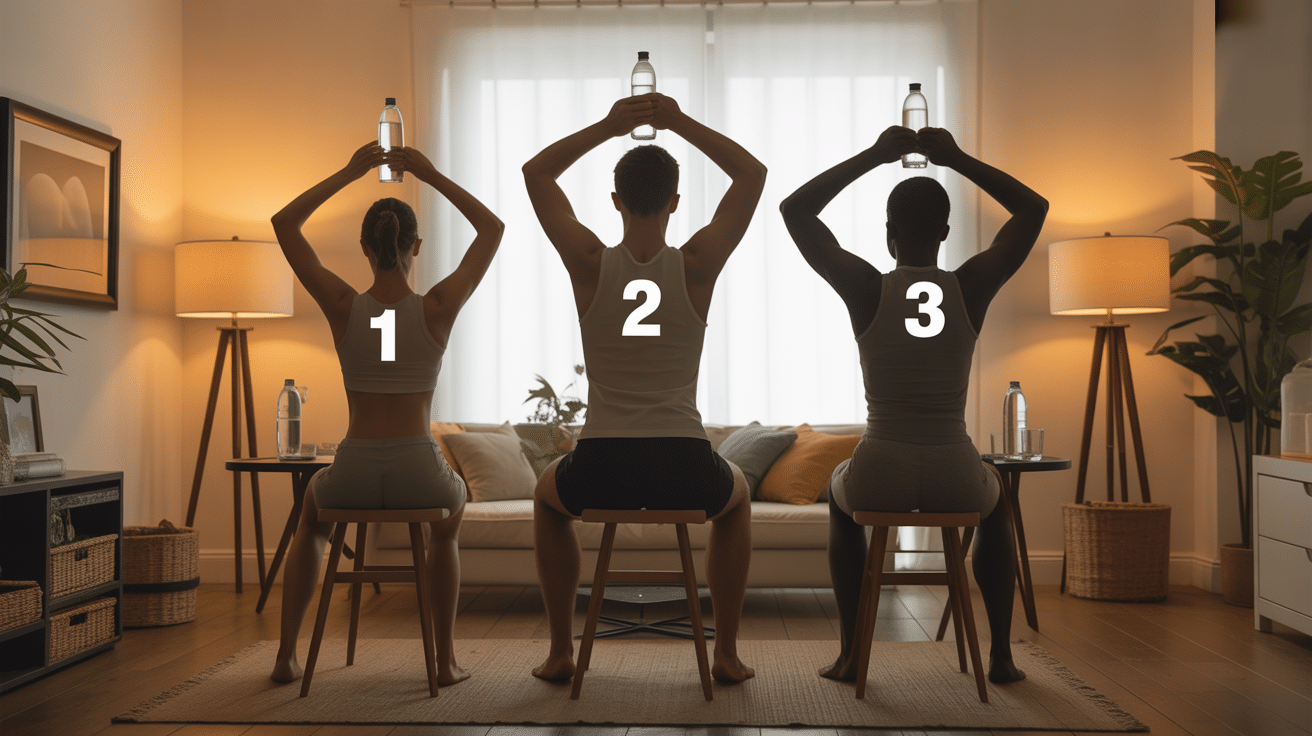 personnes font pompes curls dips exercices bras chez soi