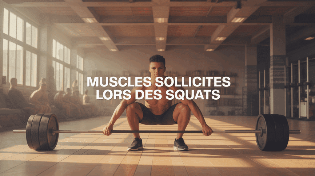 Illustration salle entraînement muscles sollicités squats