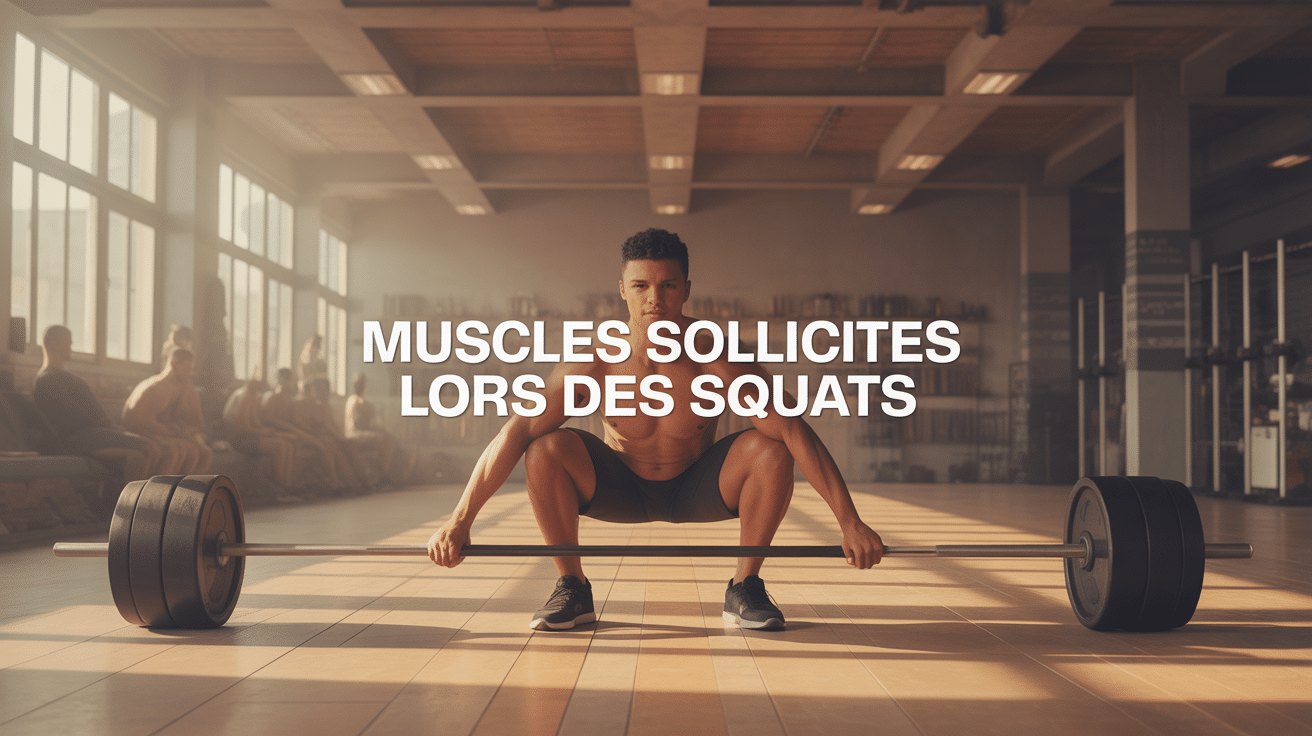 Illustration salle entraînement muscles sollicités squats
