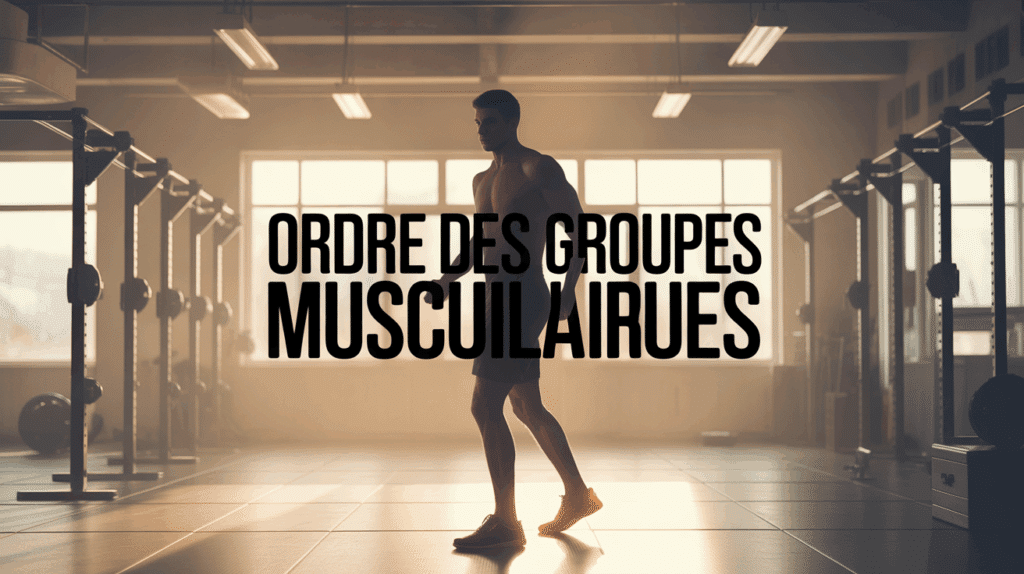 illustration homme salle musculation ordre groupes musculaires
