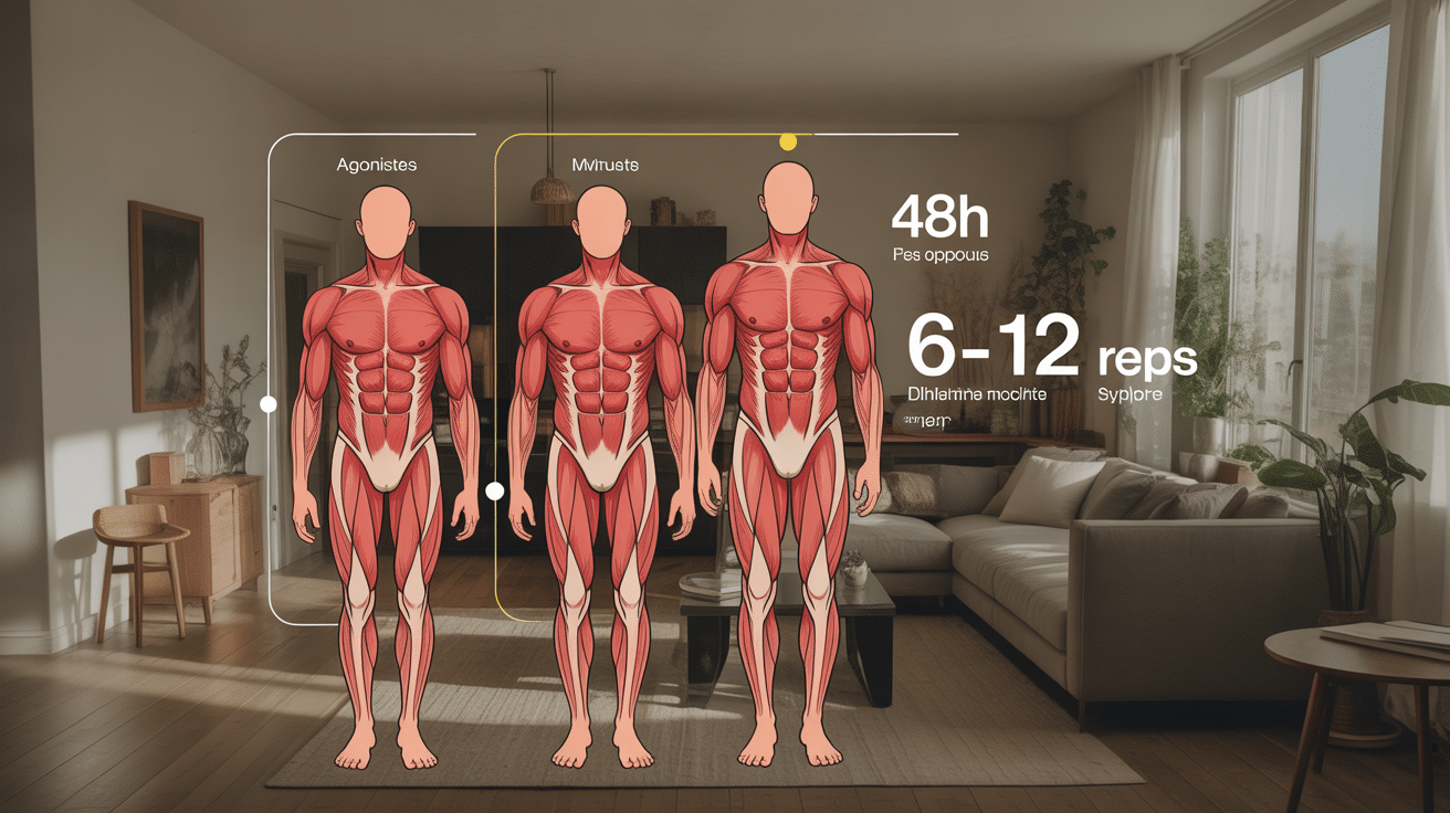 Schéma synergie antagoniste groupes musculaires musculation