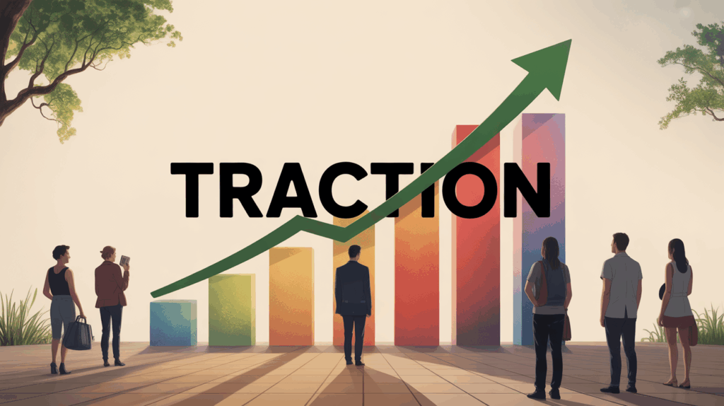 Illustration traction startup graphique moderne