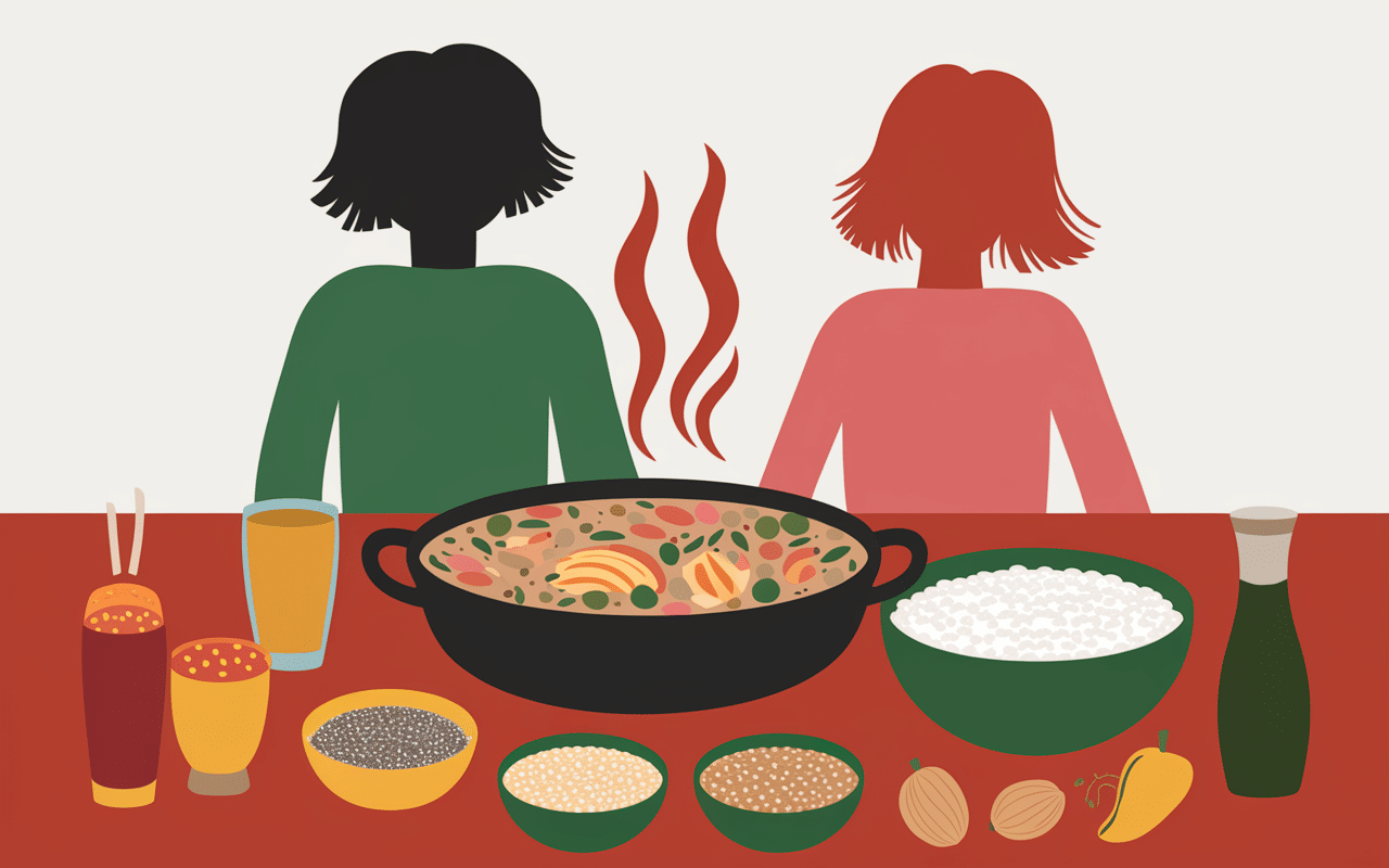 scene cuisine famille aliments proteines vegetales