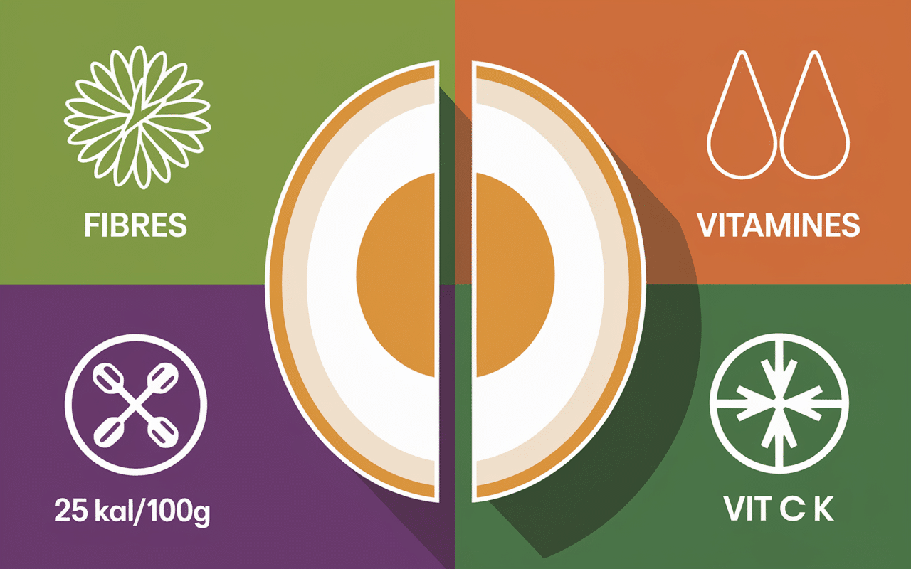 Chou coupe tableau atouts fibre vitamine detox