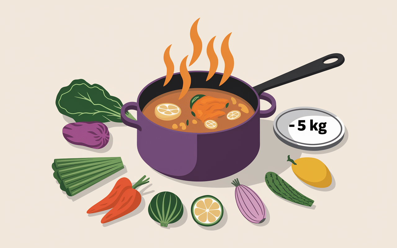 Casserole soupe detox au chou balance moins 5 kg