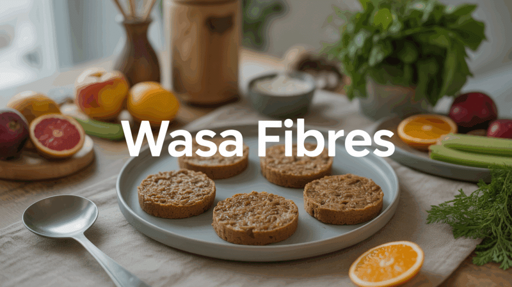 Wasa fibres assiette saine équilibrée avec tartines fruits et légumes