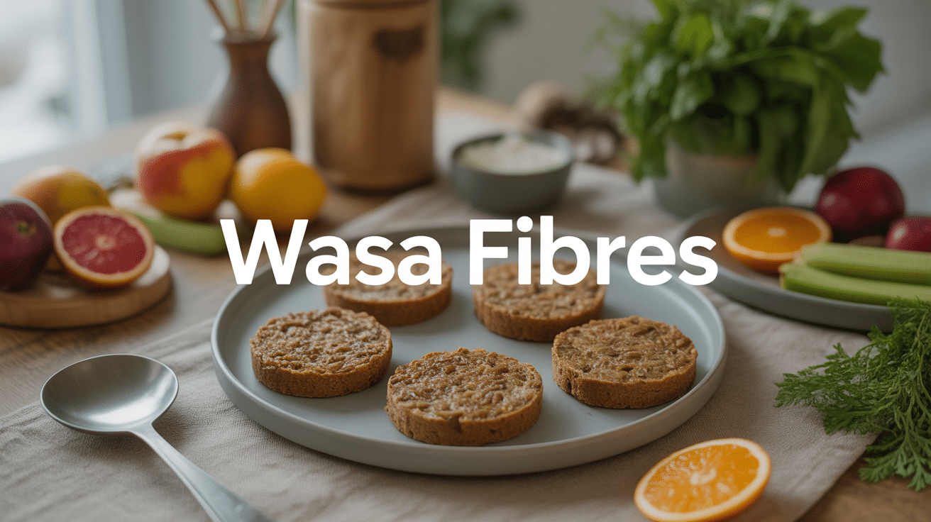 Wasa fibres assiette saine équilibrée avec tartines fruits et légumes
