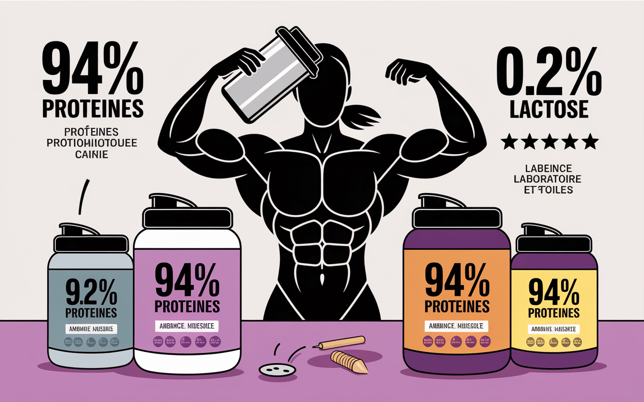 Illustration whey isolate native Nutri&Co, 94 pourcent proteines, transparence
