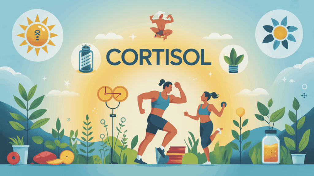 Illustration cortisol, stress et adaptogènes