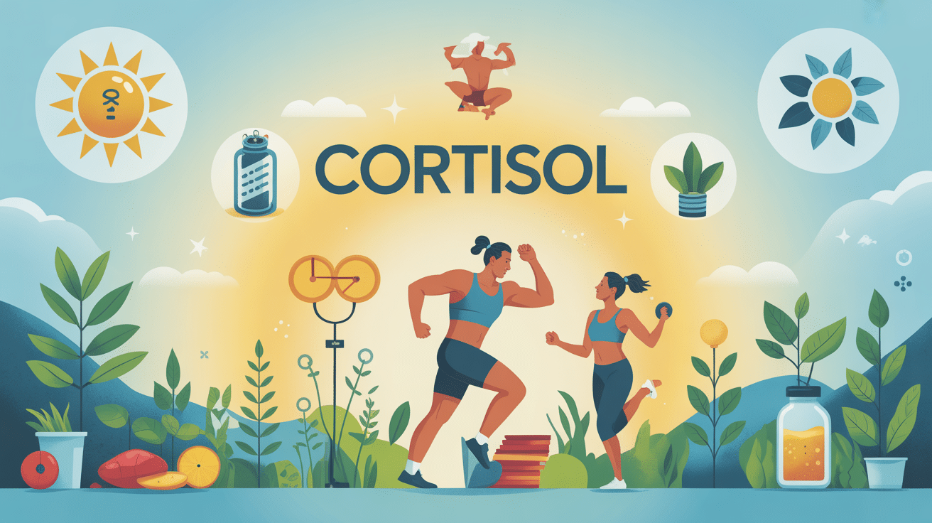 Illustration cortisol, stress et adaptogènes
