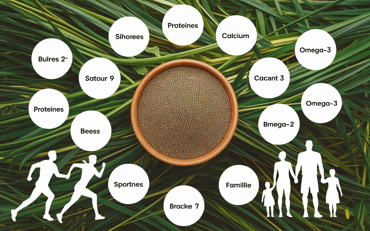 graines de chia tableau nutritionnel sportif famille