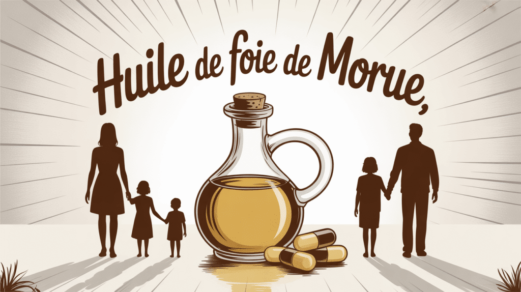 Flacon capsules huile de foie de morue famille bienfaits