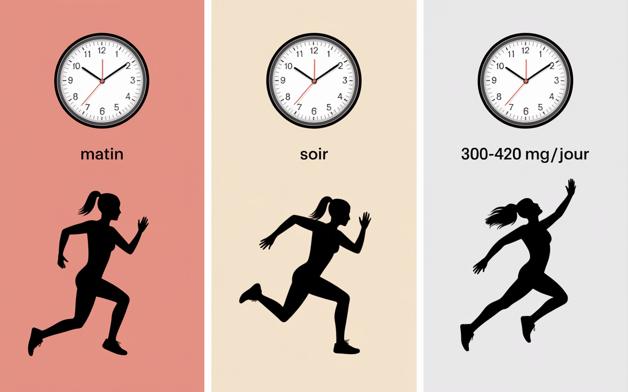 tableau horloge capsules silhouettes dosage matin soir effort