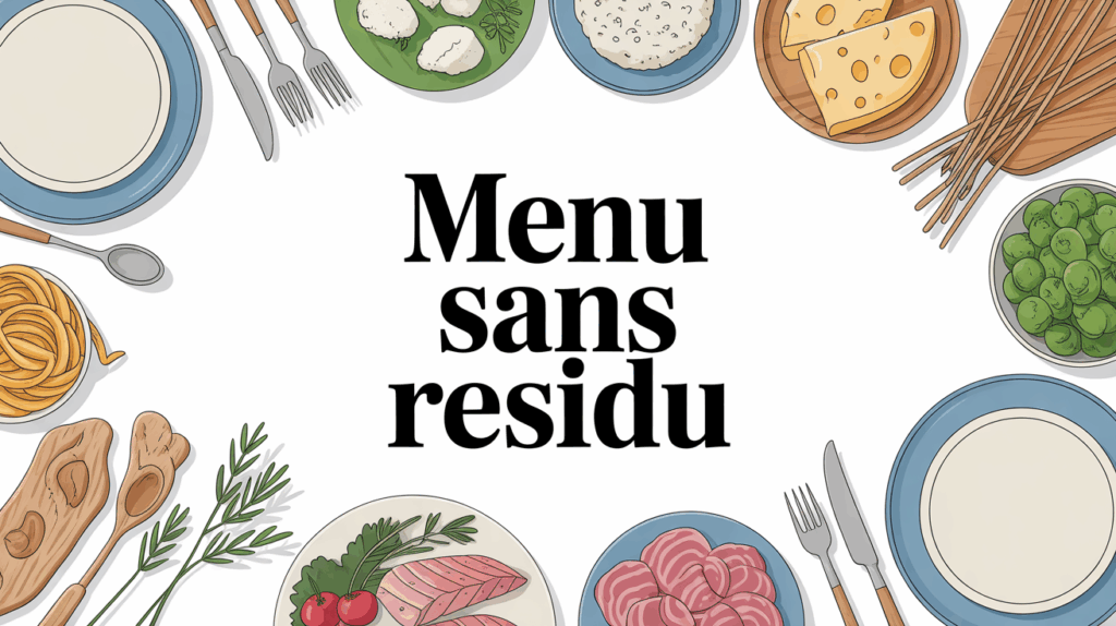 table cuisine menu sans residu coloscopie