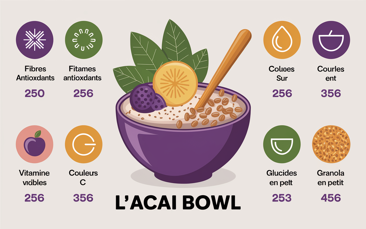 tableau nutritionnel acai bowl maison calories vitamine c fibres
