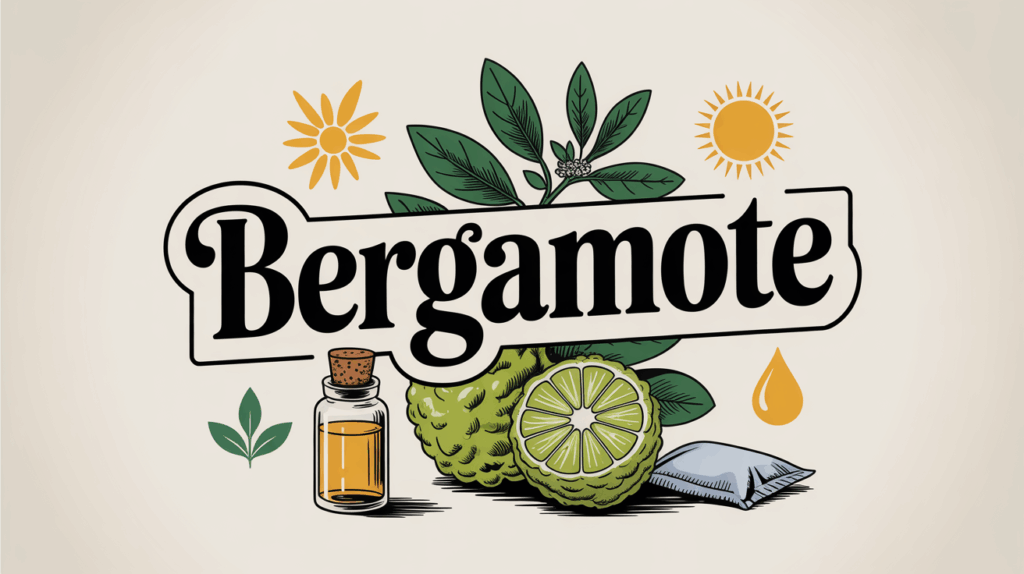 Illustration bergamote huile essentielle the bienfaits et mise en garde