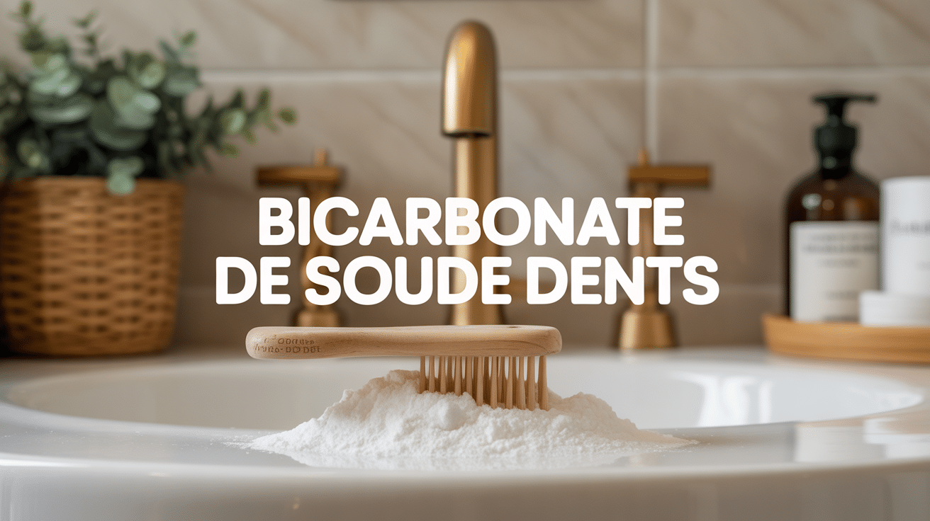 bicarbonate de soude dents en salle de bain lumineuse