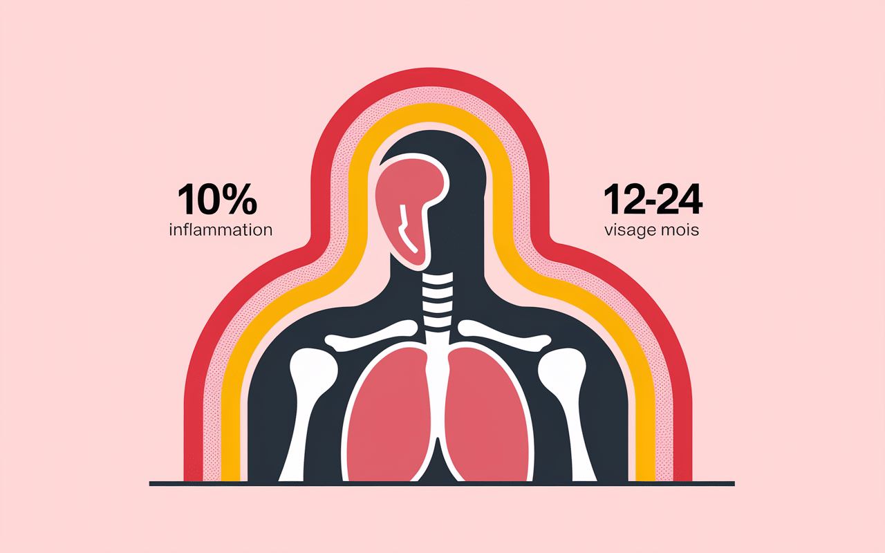 Schéma épaule 10 % inflammation, durée capsulite