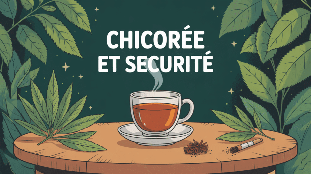 Illustration tasse de chicorée sur table, ambiance bien-être