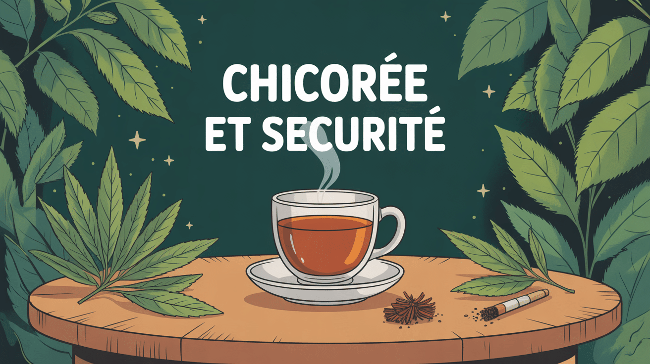 Illustration tasse de chicorée sur table, ambiance bien-être