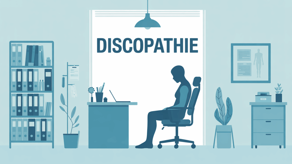 Discopathie arret travail illustration bureau medical