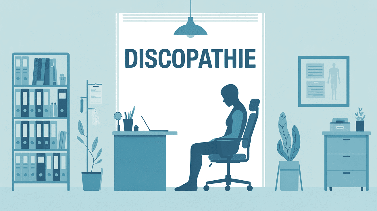 Discopathie arret travail illustration bureau medical