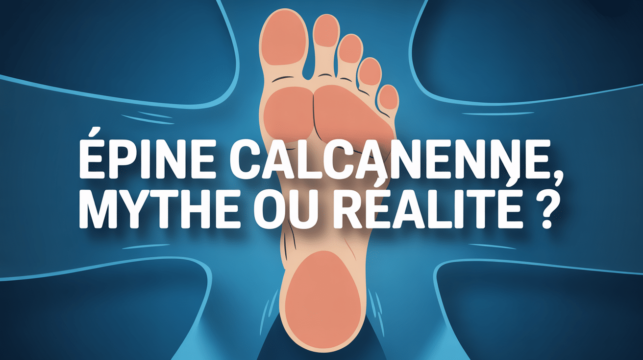 Image stylisée pied talon épine calcanéenne bleu
