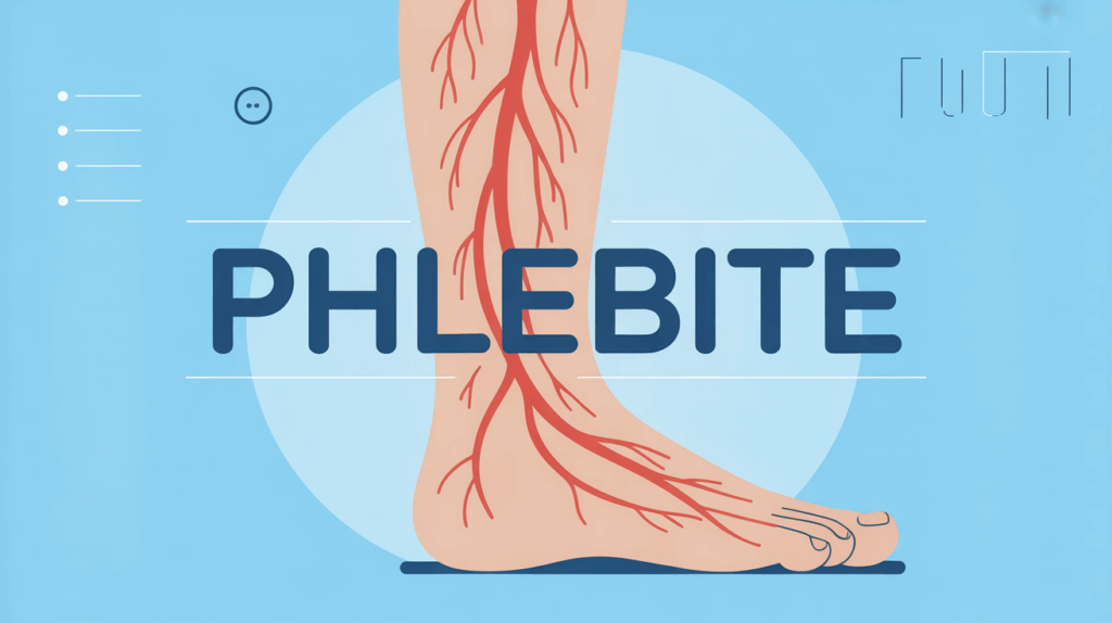 Illustration stylisée phlébite jambe veines