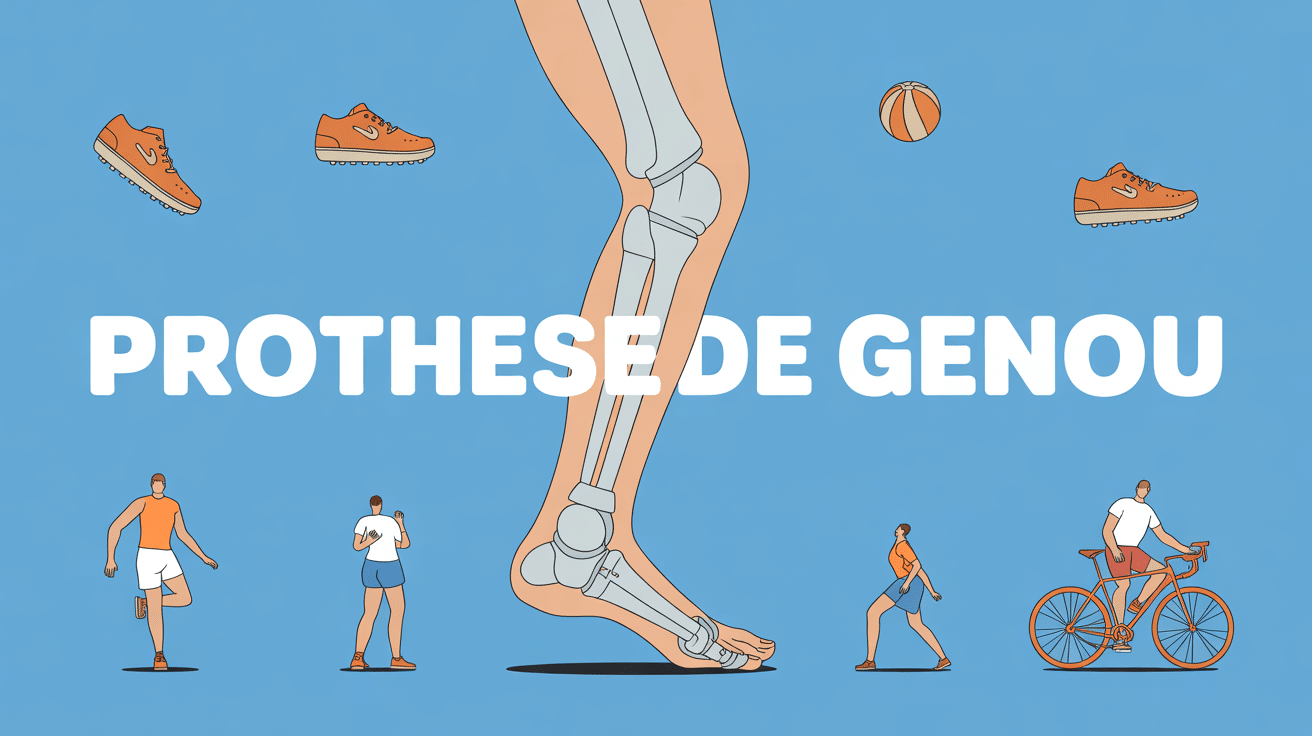 Schéma prothèse de genou et sports