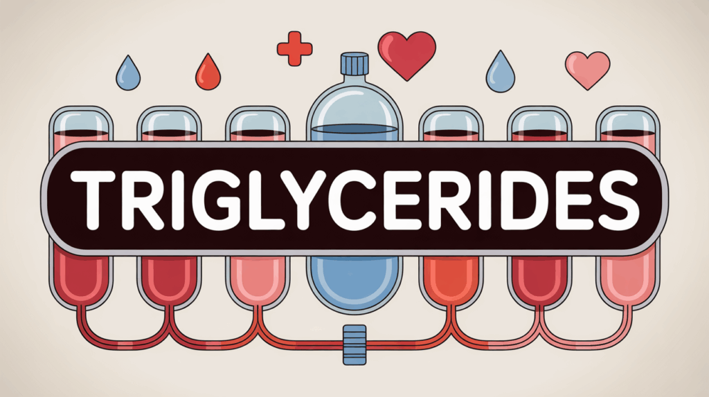 Illustration bilan sanguin triglycérides tubes coeur goutte