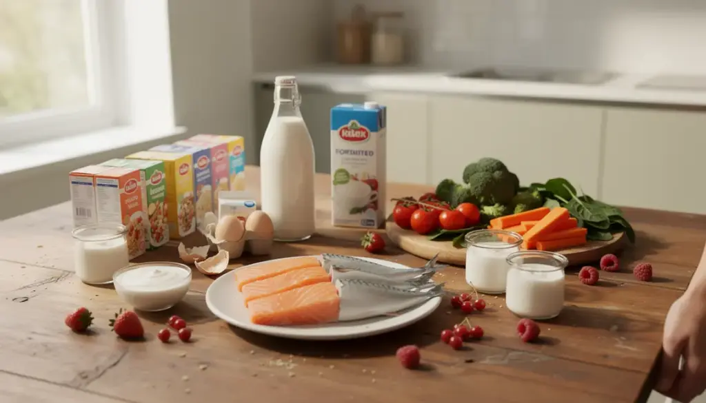 Alicament aliments enrichis lait oeufs poissons fruits