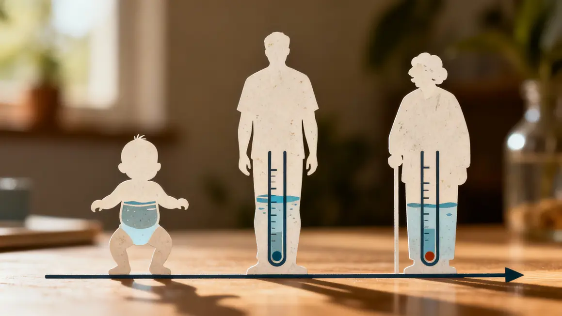 niveau d eau corps selon l âge