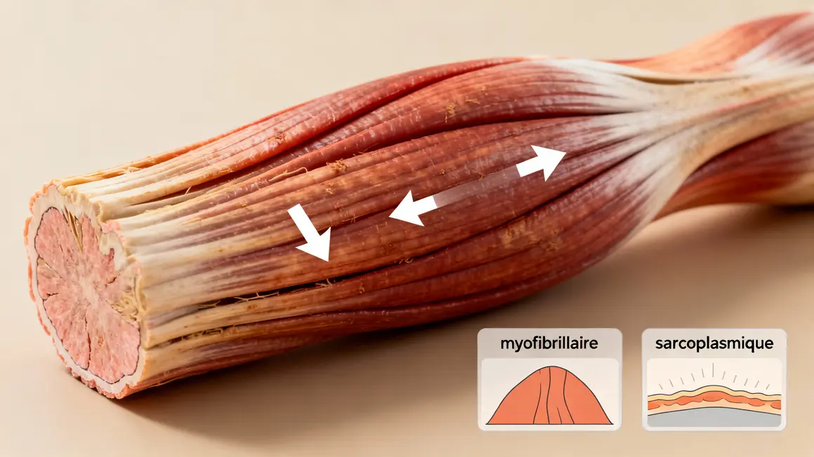 Coupe muscle croissance naturelle myofibrillaire sarcoplasmique