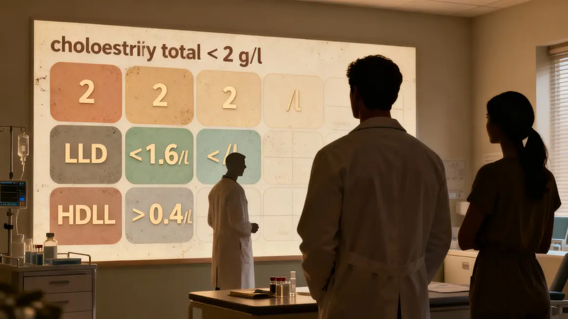 Tableau des taux de cholestérol normaux LDL HDL par profil
