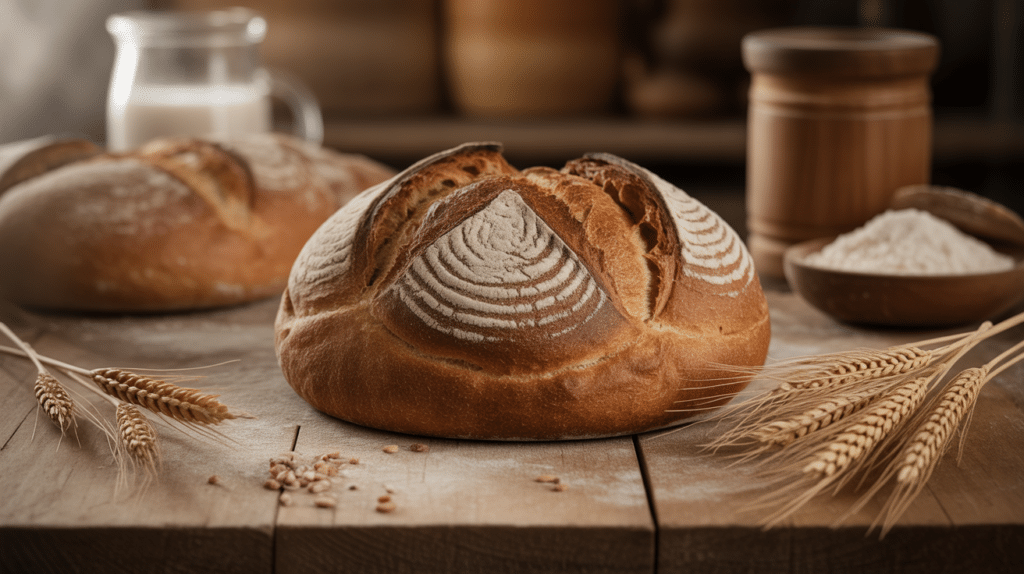miche de pain au levain artisanal et ingredients naturels, bienfaits du pain au levain