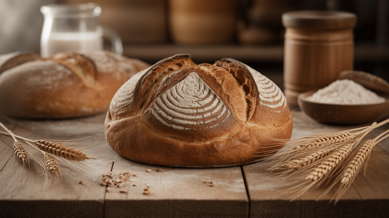 miche de pain au levain artisanal et ingredients naturels, bienfaits du pain au levain