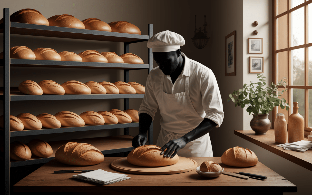 boulanger travaillant le pain au levain processus fabrication traditionnel