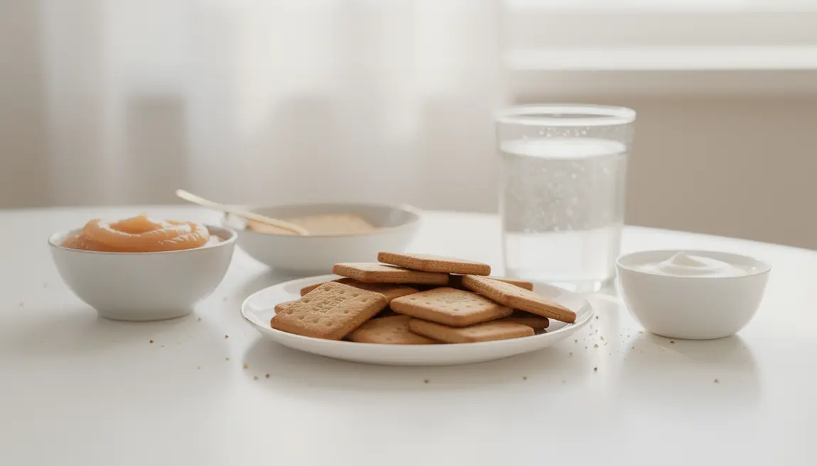Assortiment de biscuits secs régime sans résidu au petit-déjeuner