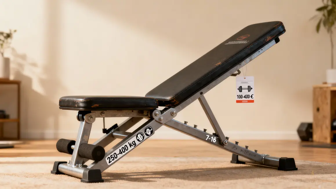 tableau critères banc de musculation multifonctions charge réglages acier dimensions